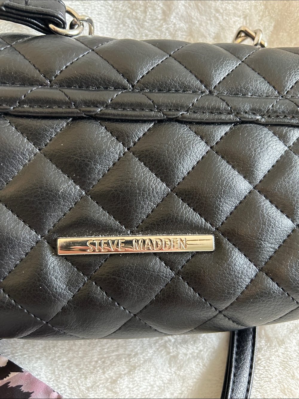 Quilted Black Crossbody Bag with Silver Hardware - Picture 2 of 8
